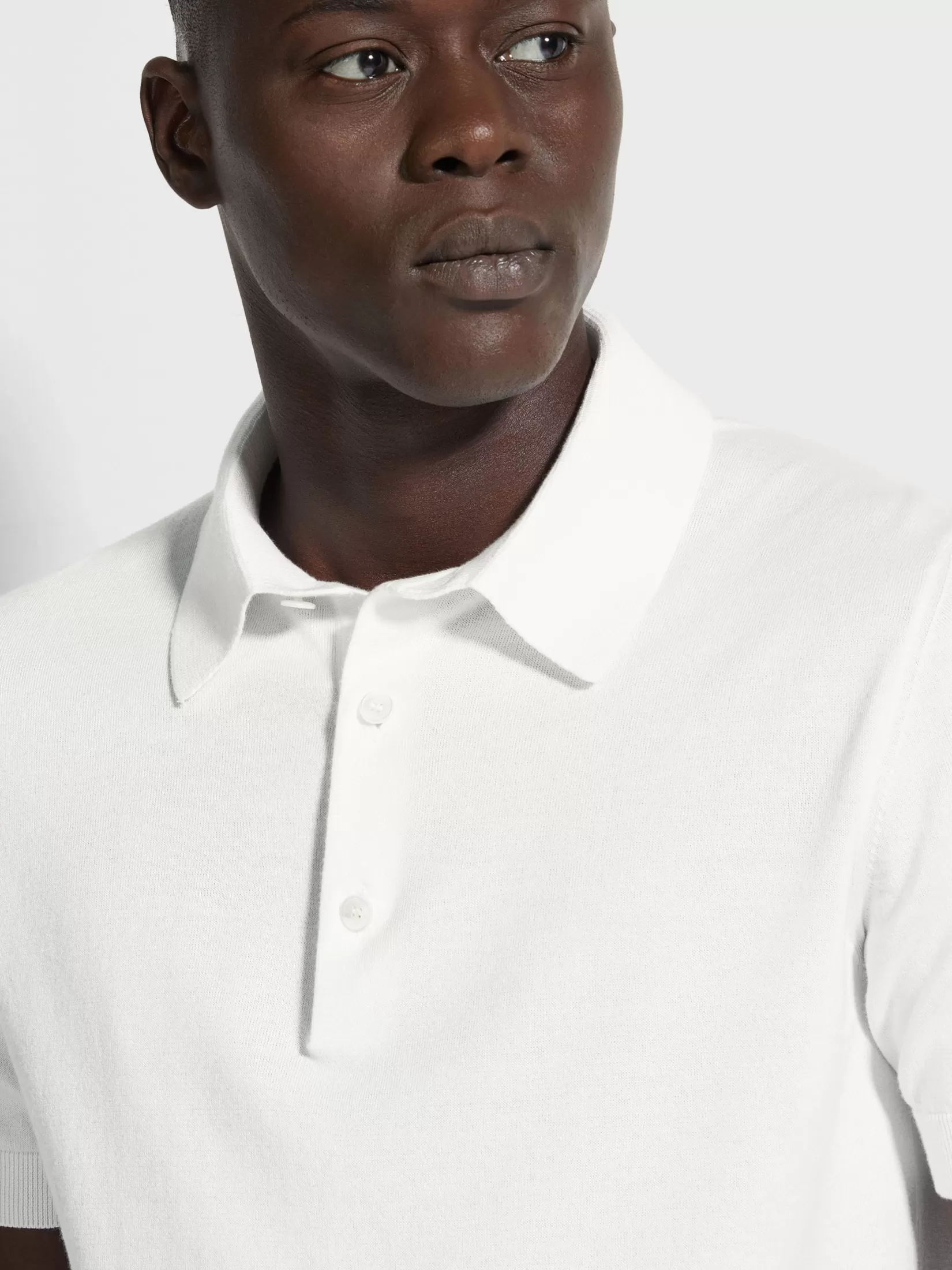 Cheap ZEGNA Polo en Premium Cotton Color Blanco
