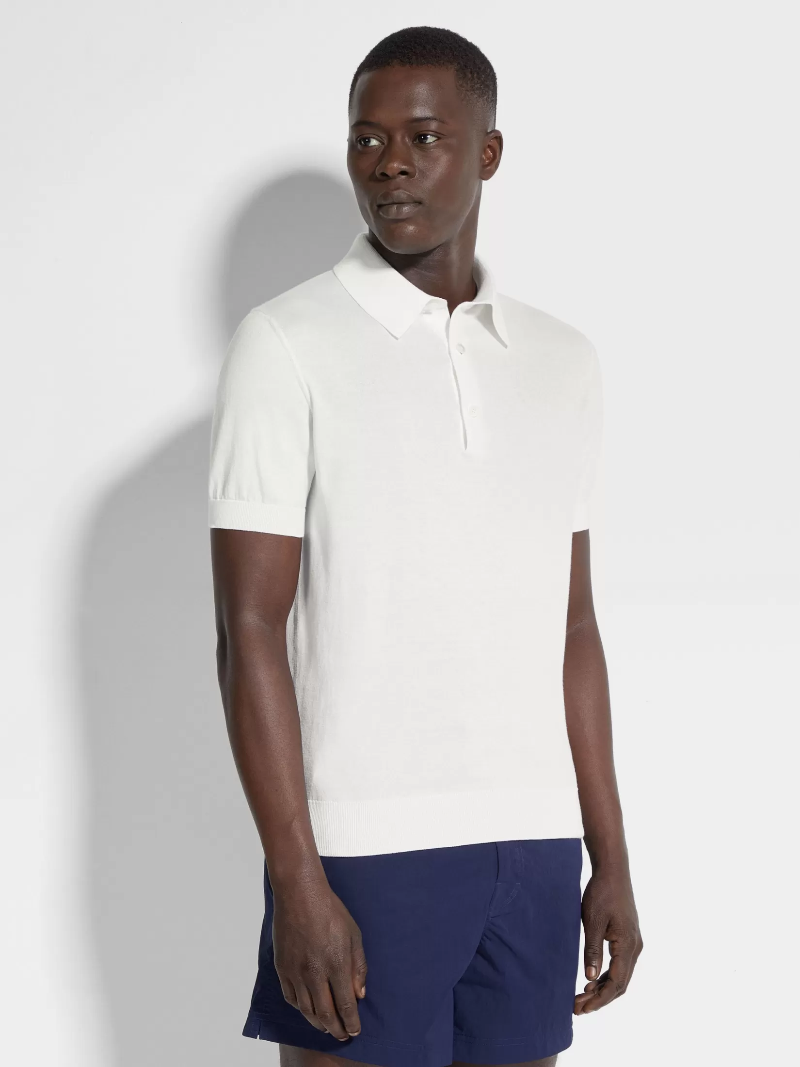 Cheap ZEGNA Polo en Premium Cotton Color Blanco
