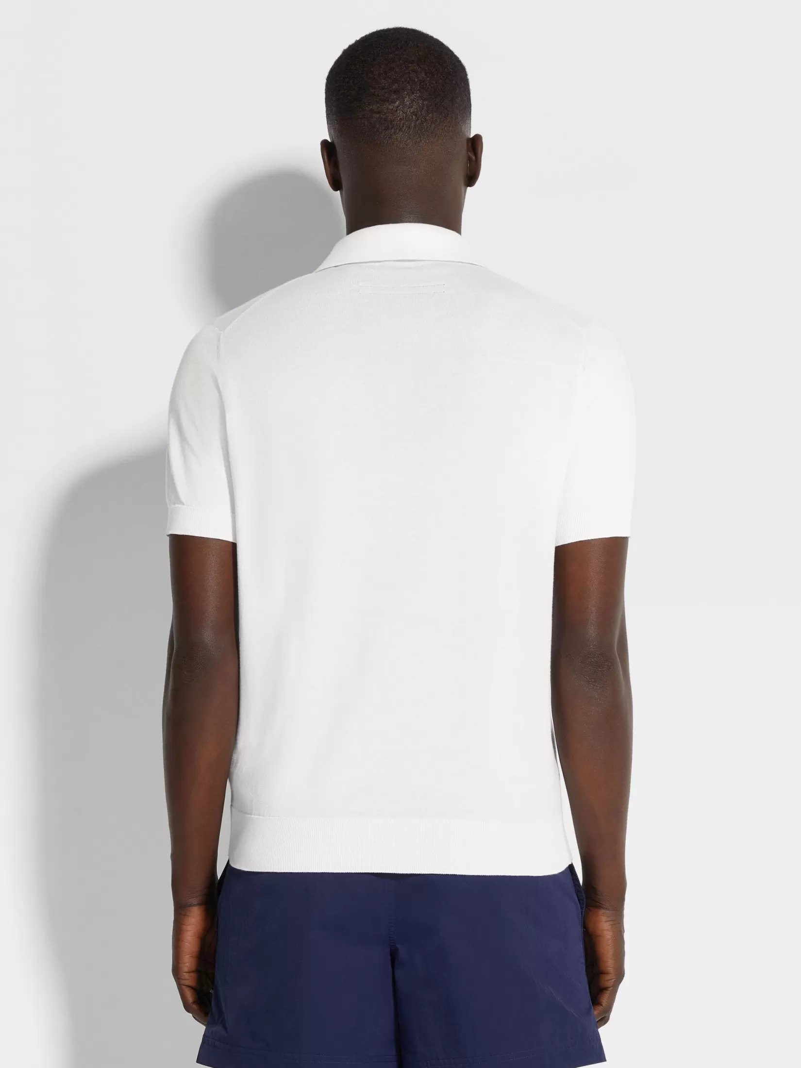 Cheap ZEGNA Polo en Premium Cotton Color Blanco