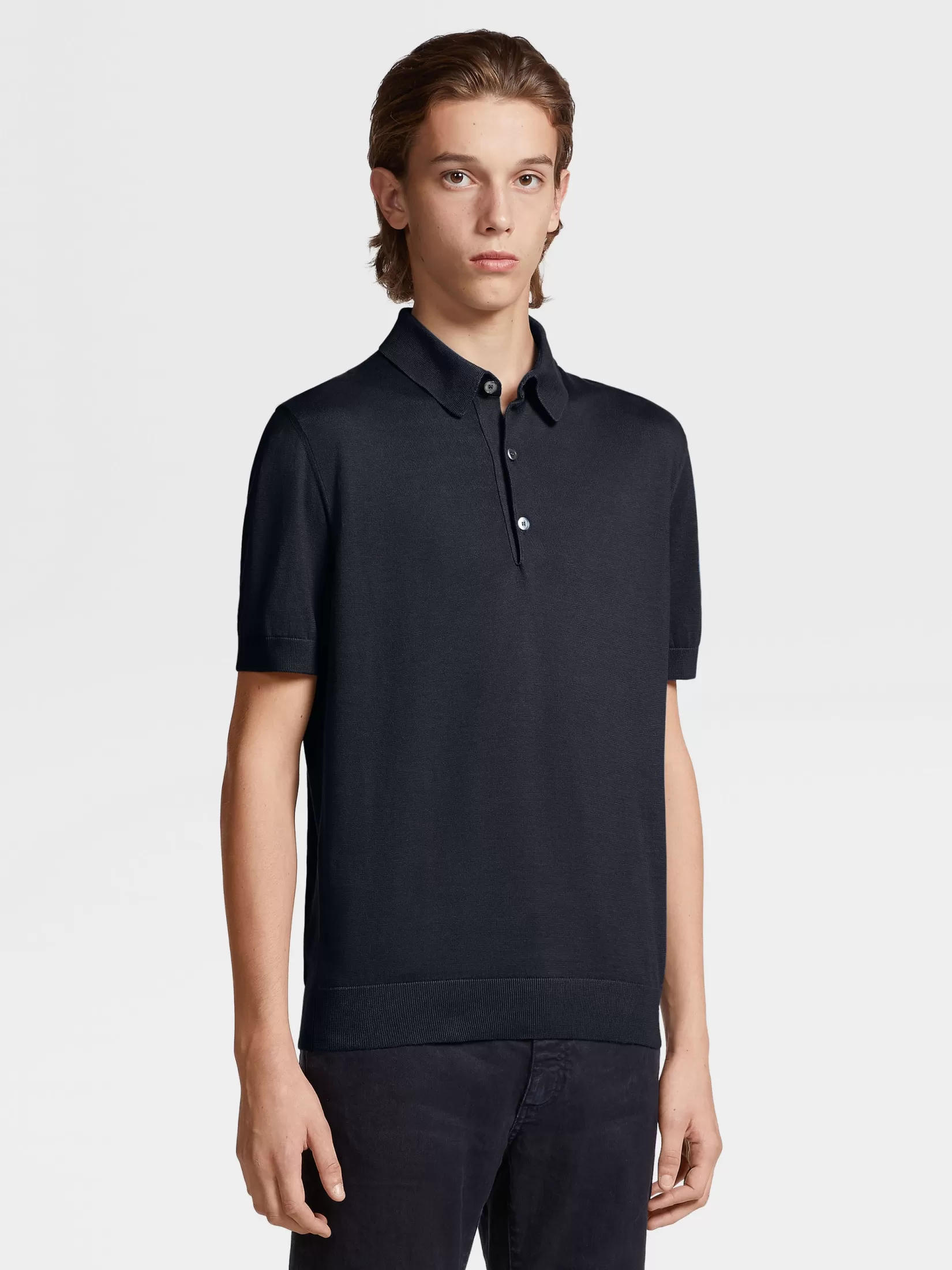 Best Sale ZEGNA Polo Premium Cotton Color Azul Marino Azulmarino
