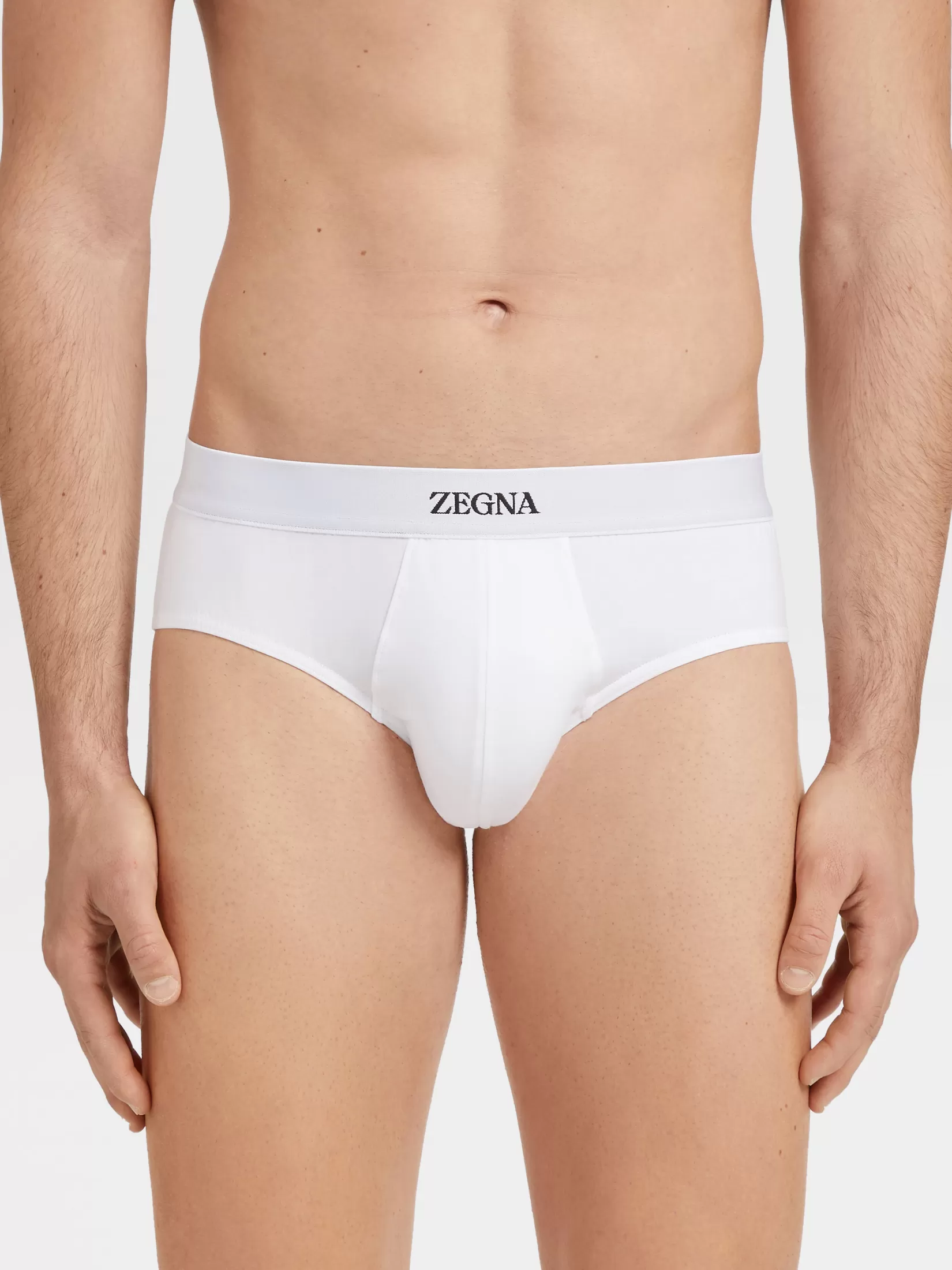 Store ZEGNA Slip Midi de Algodón Elástico Blanco