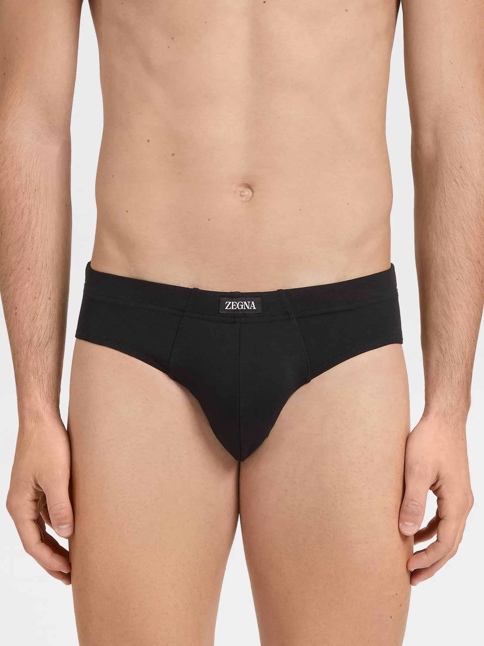 Store ZEGNA Slip Midi de Modal Elástico Negro