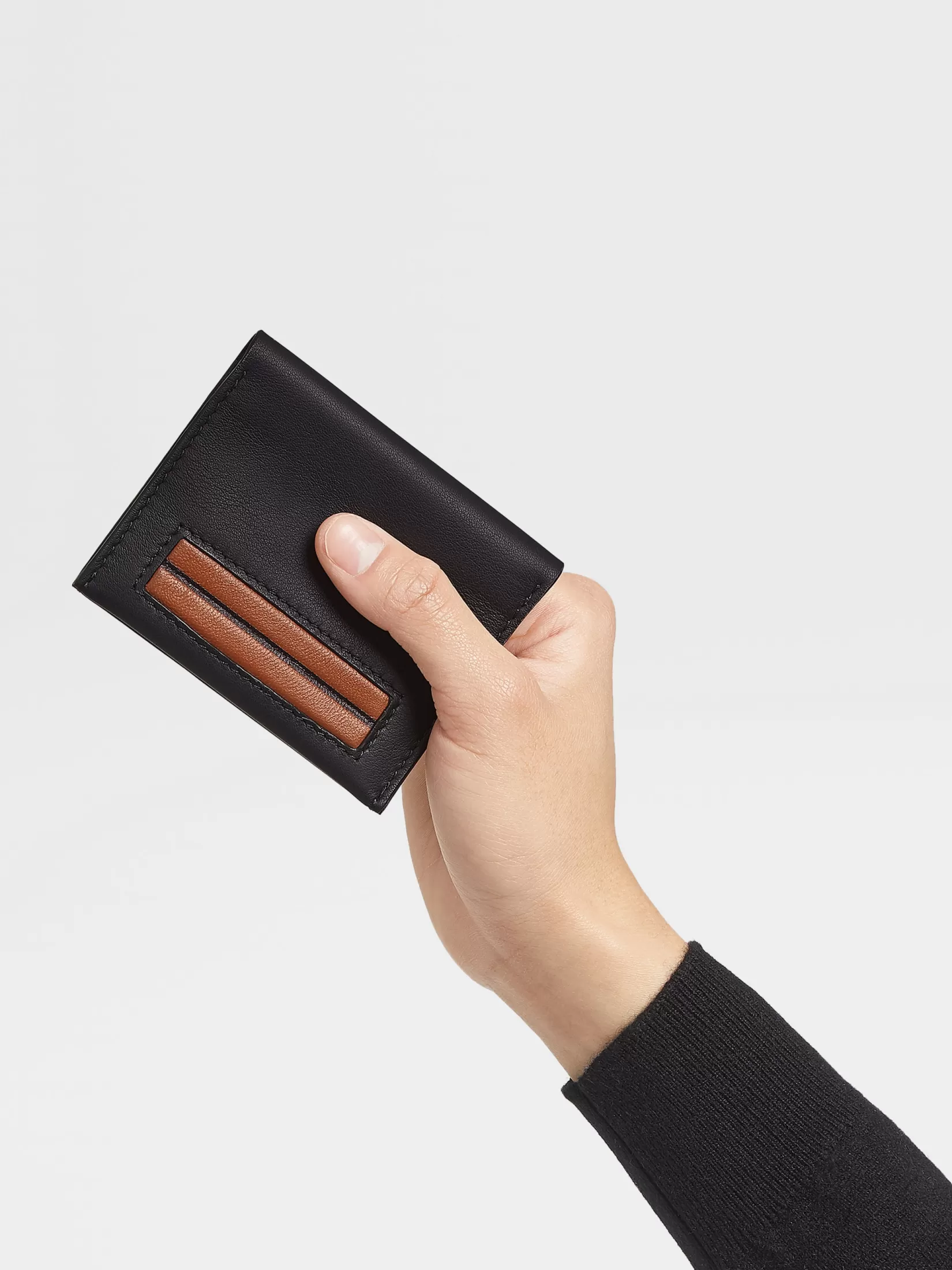 Best Sale ZEGNA Tarjetero de Piel Color Negro