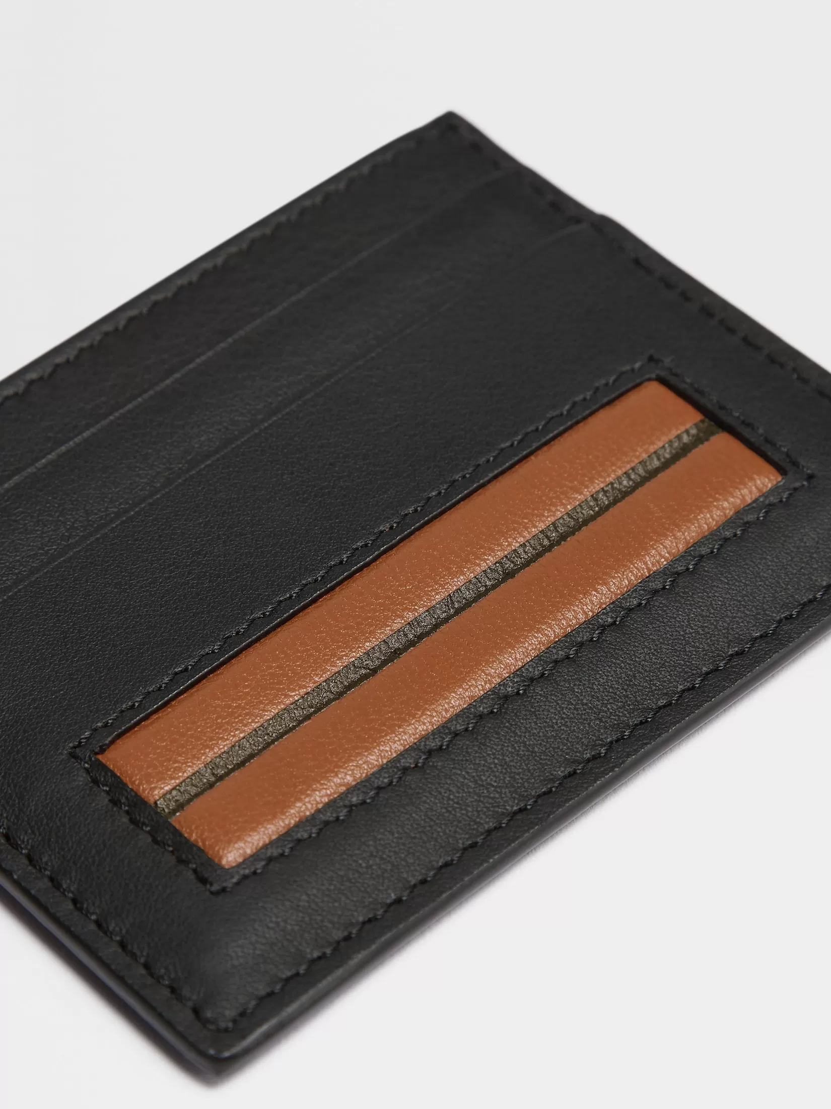 Best ZEGNA Tarjetero de Piel Color Negro