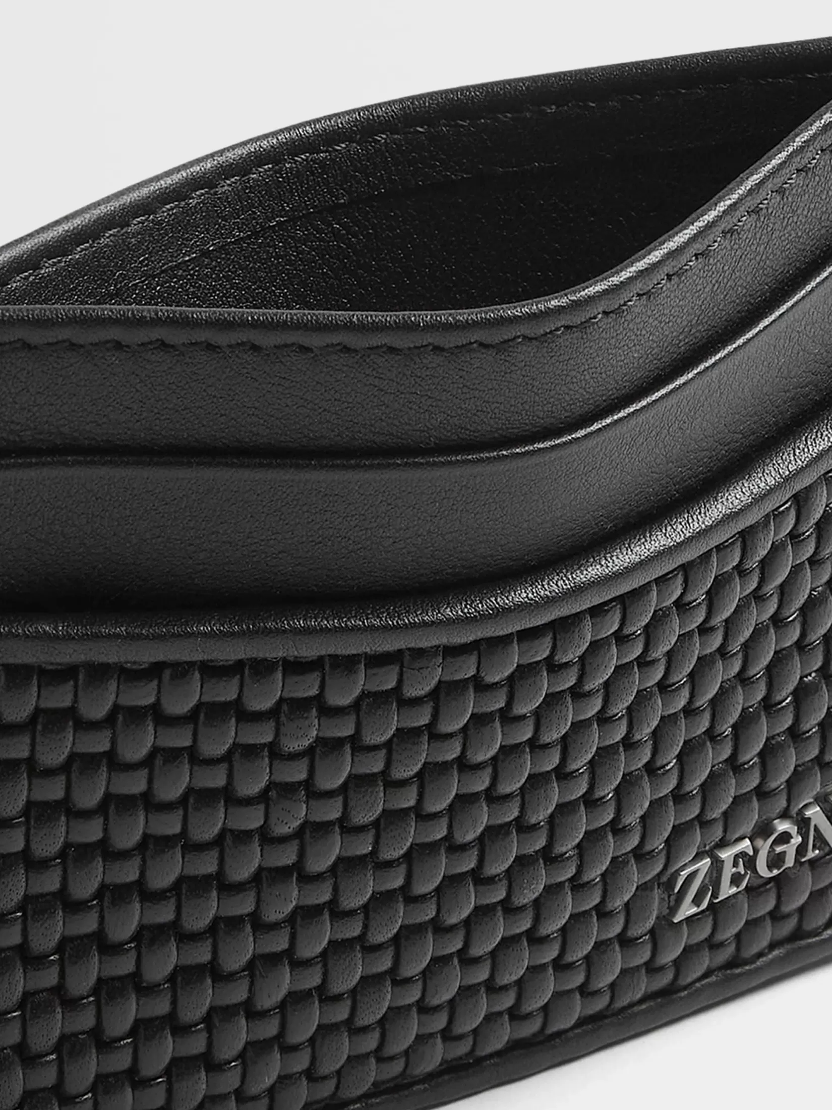 Outlet ZEGNA Tarjetero de Piel PELLETESSUTA™ Color Negro