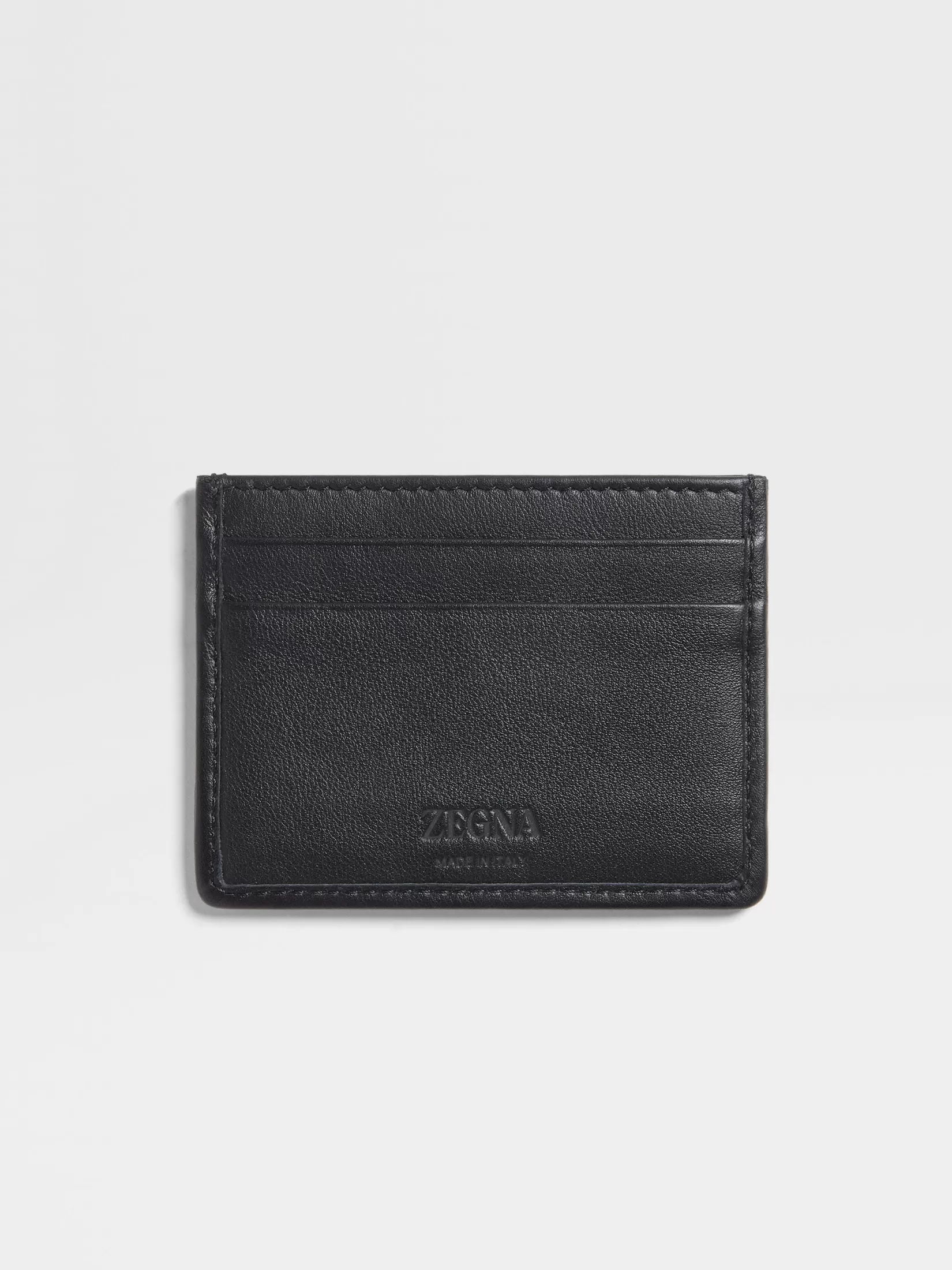 Outlet ZEGNA Tarjetero de Piel PELLETESSUTA™ Color Negro