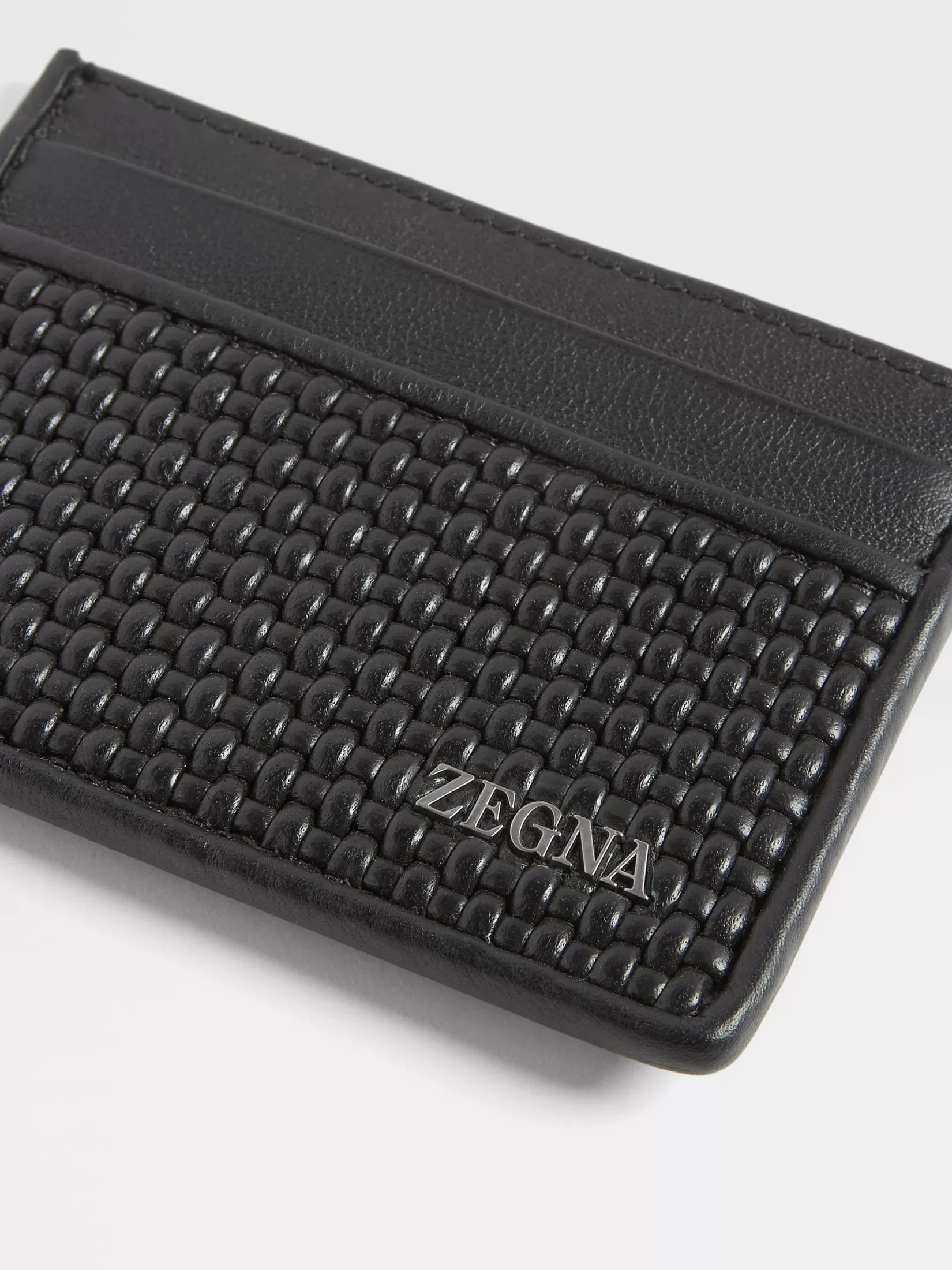 Outlet ZEGNA Tarjetero de Piel PELLETESSUTA™ Color Negro
