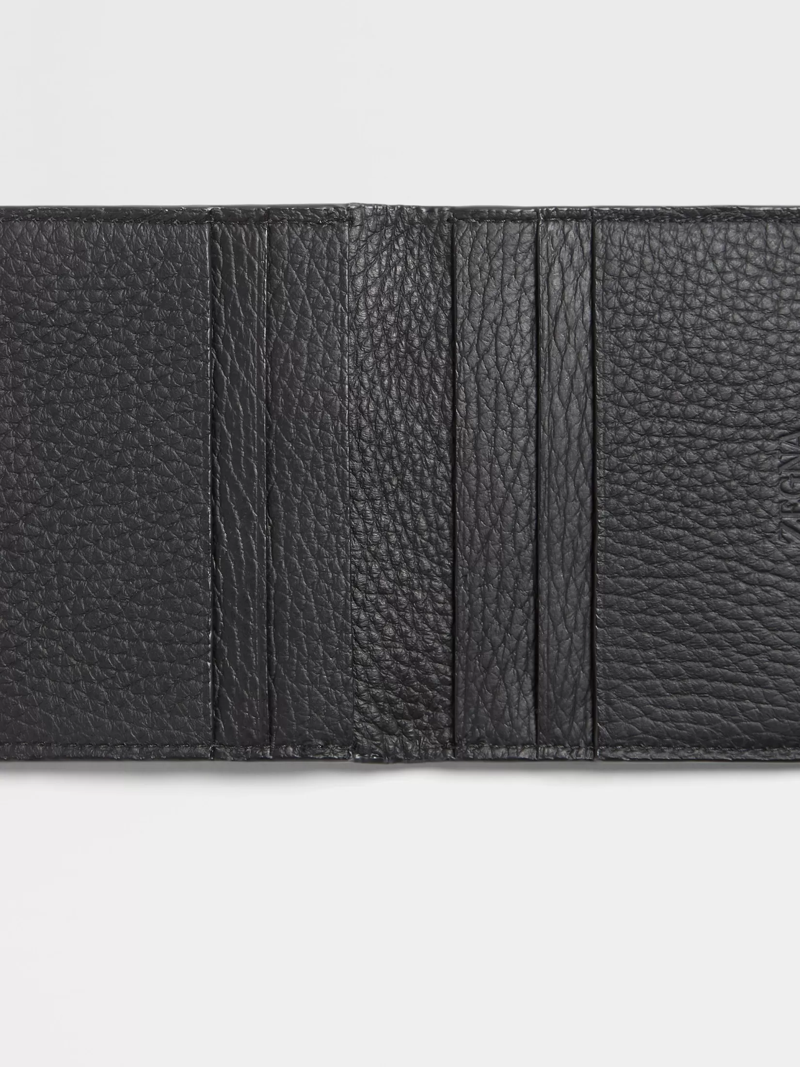 Cheap ZEGNA Tarjetero en Piel de Ciervo Color Negro