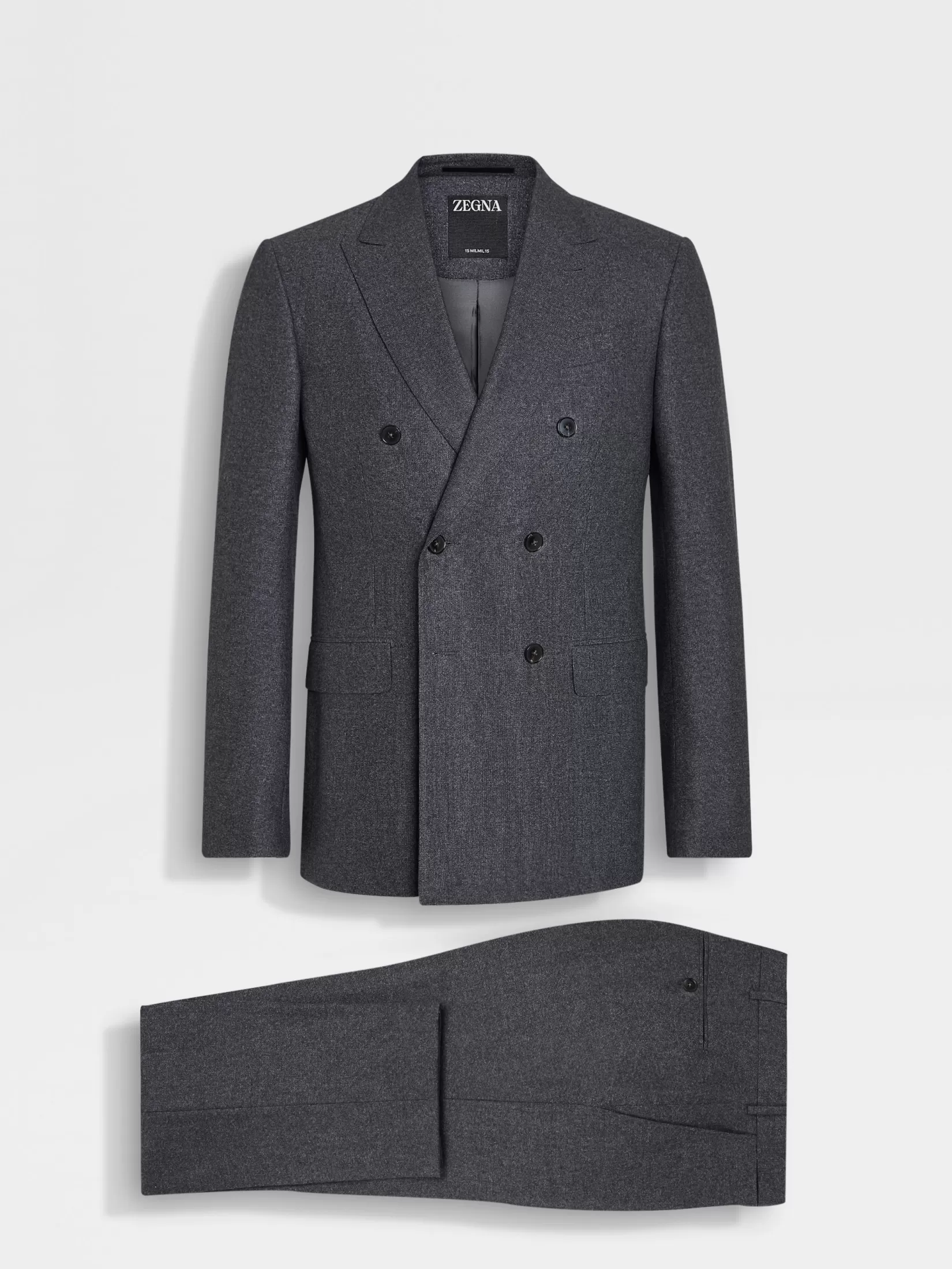 Outlet ZEGNA Traje en Lana 15milmil15, Seda y Cachemira Color Gris Oscuro Grisoscuro