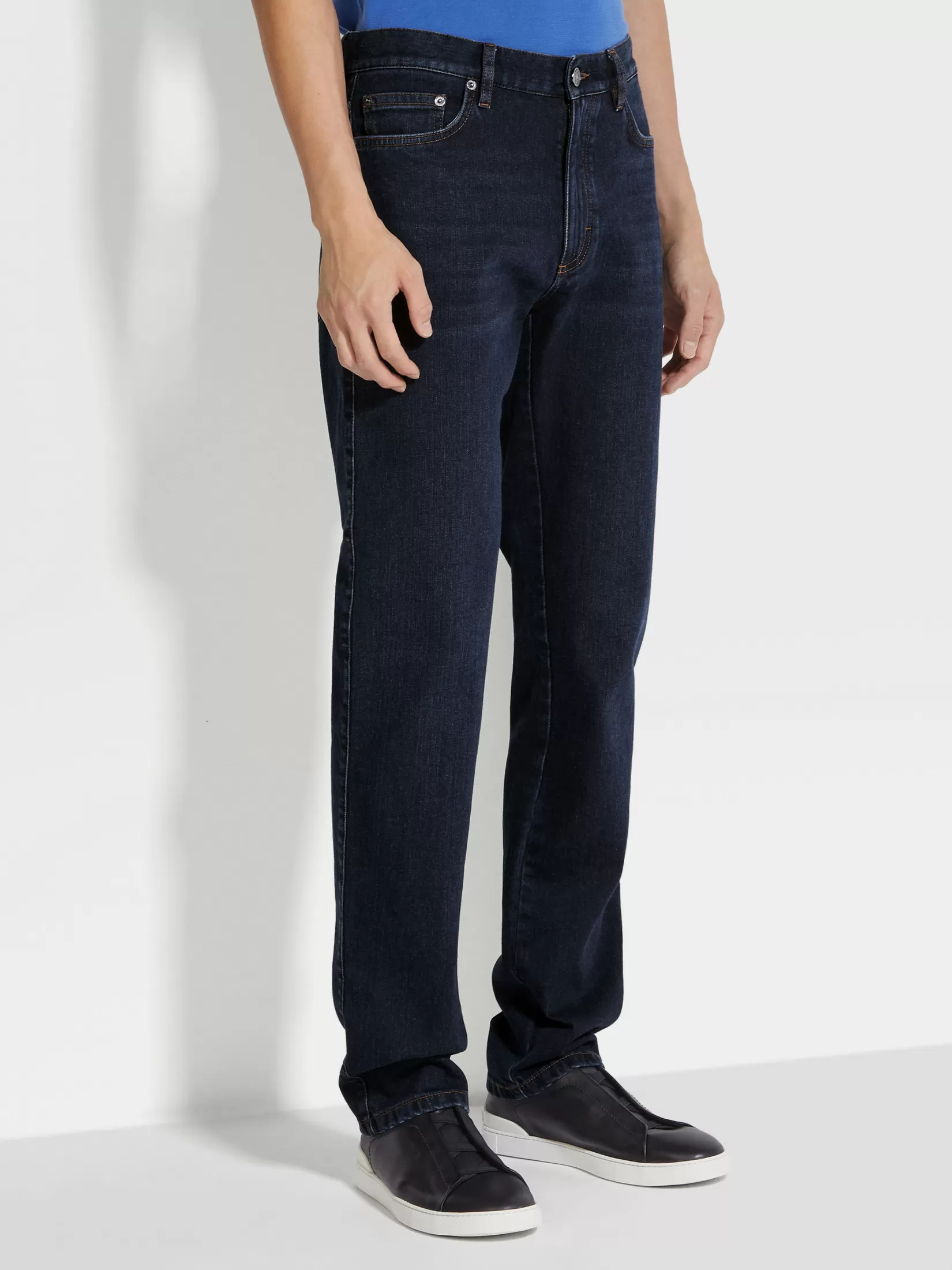 Best ZEGNA Vaqueros Roccia de Algodón Elástico Color Azul Oscuro Lavado Azuloscuro