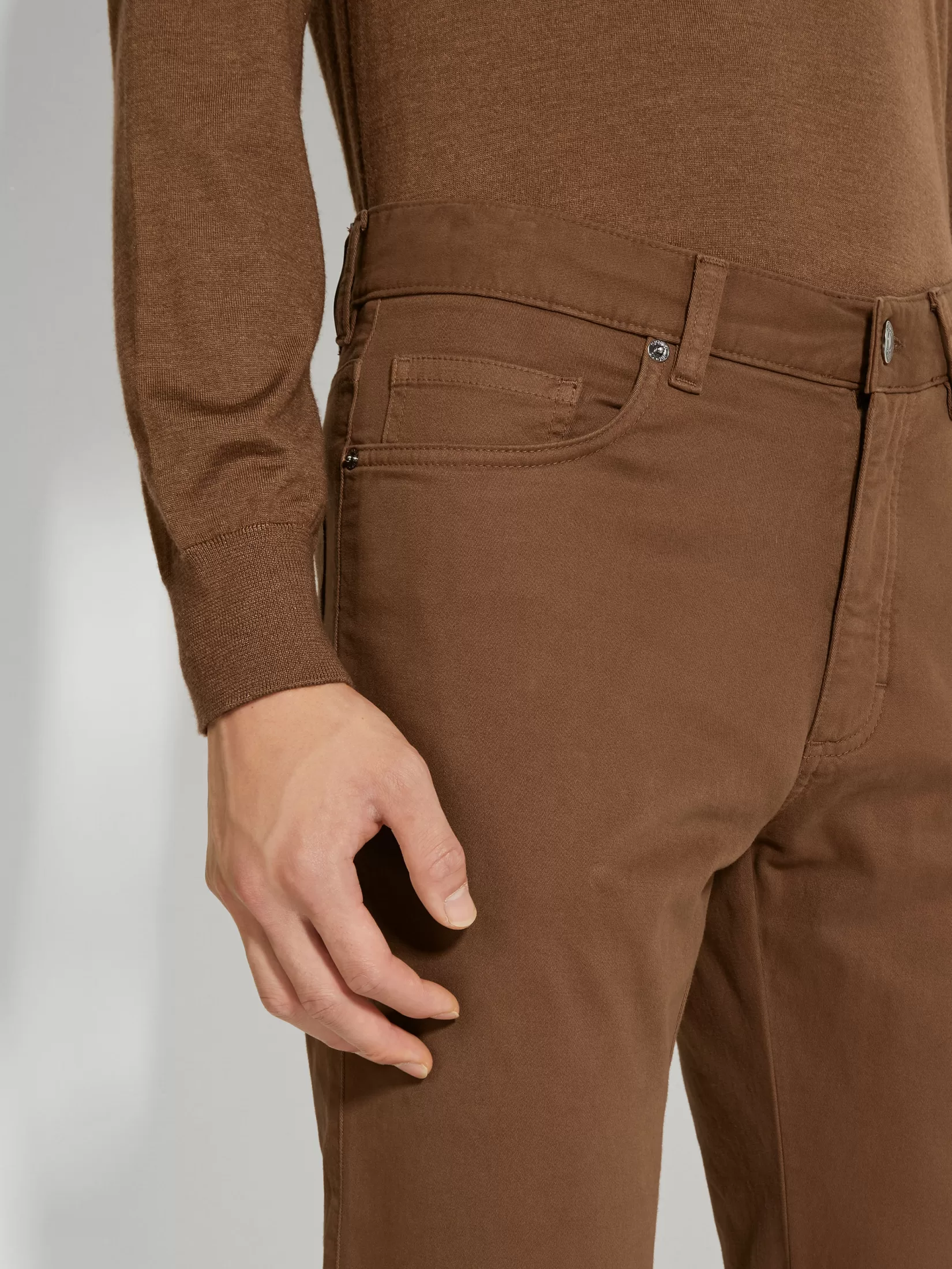 Flash Sale ZEGNA Vaqueros Roccia de Algodón Elástico Color Foliage Oscuro Foliageoscuro