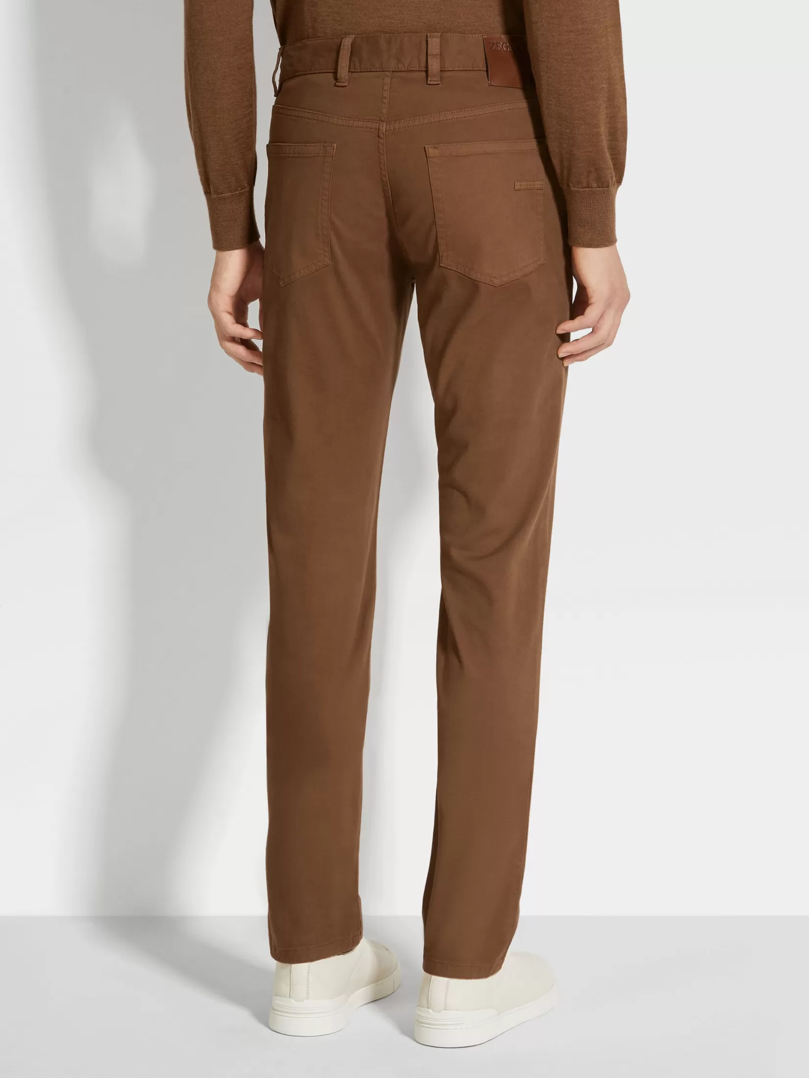 Flash Sale ZEGNA Vaqueros Roccia de Algodón Elástico Color Foliage Oscuro Foliageoscuro