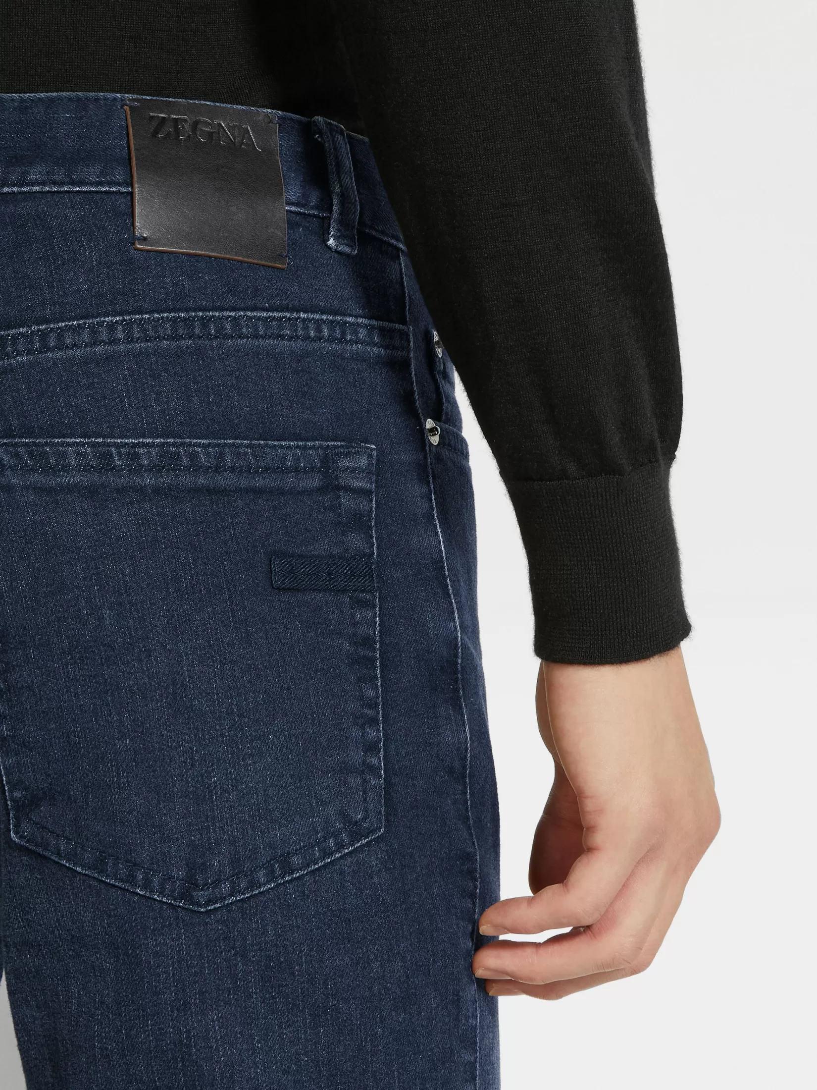 Cheap ZEGNA Vaqueros Roccia de Algodón Elástico Color Gris Oscuro Lavado a la Piedra Grisoscuro