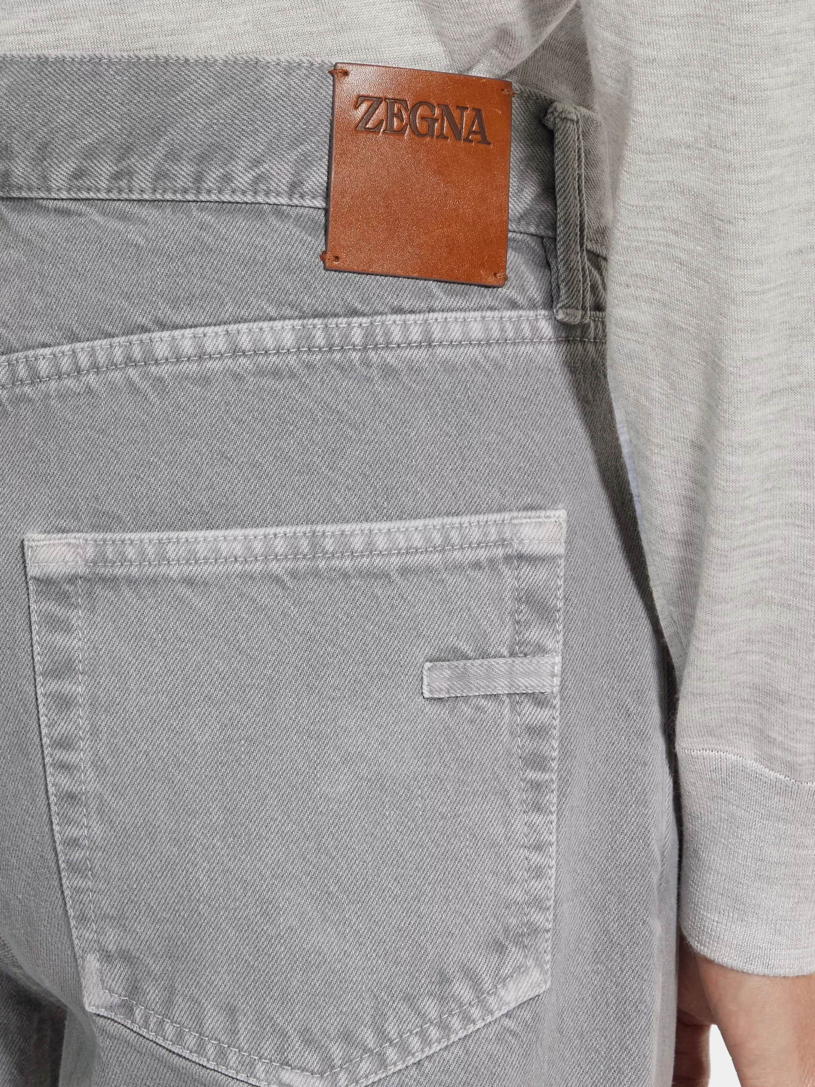 Outlet ZEGNA Vaqueros Roccia de Algodón Gris Claro Grisclaro