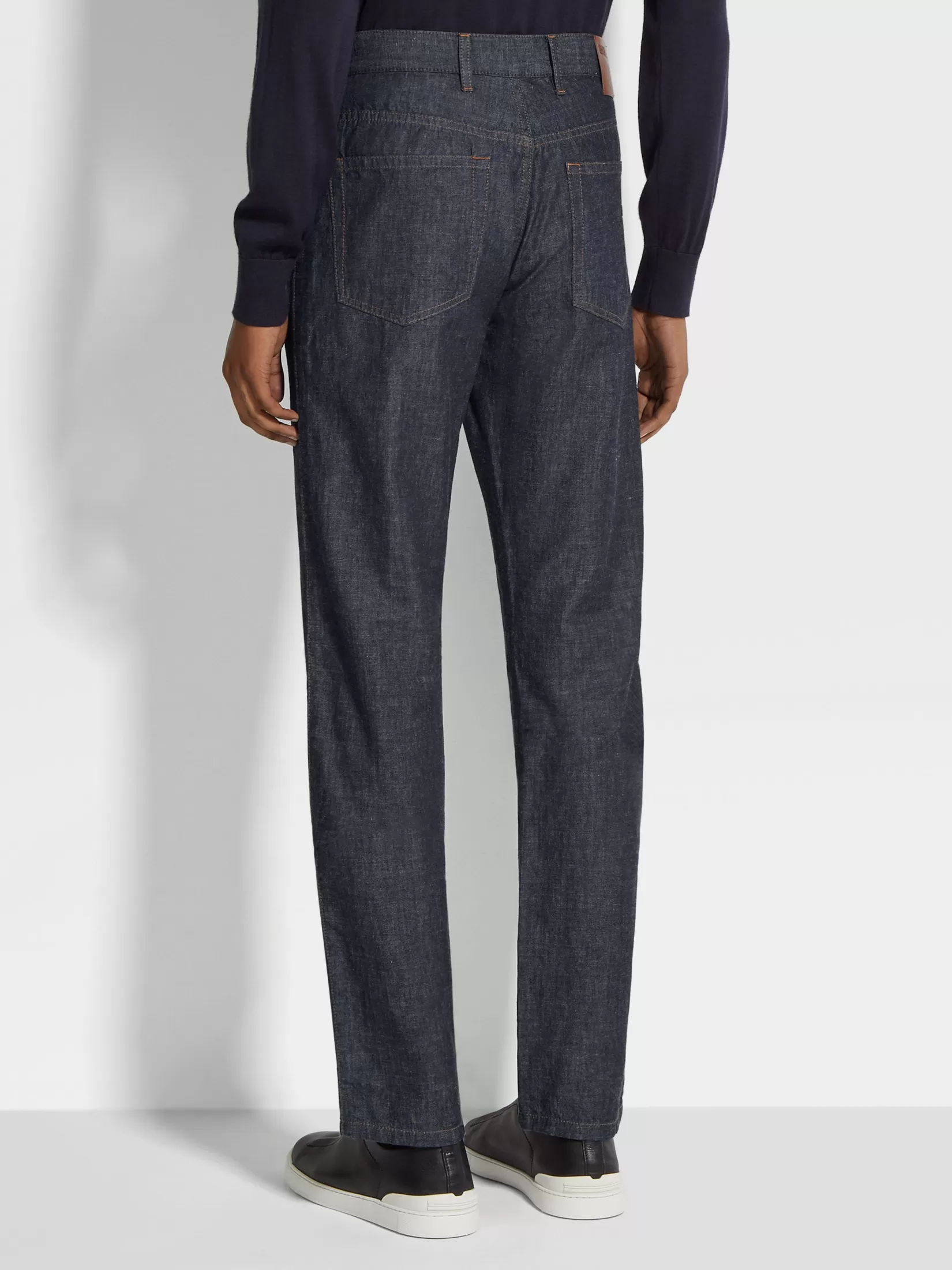 Flash Sale ZEGNA Vaqueros Roccia de Algodón y Lino Color Azul Oscuro Lavado Azuloscuro