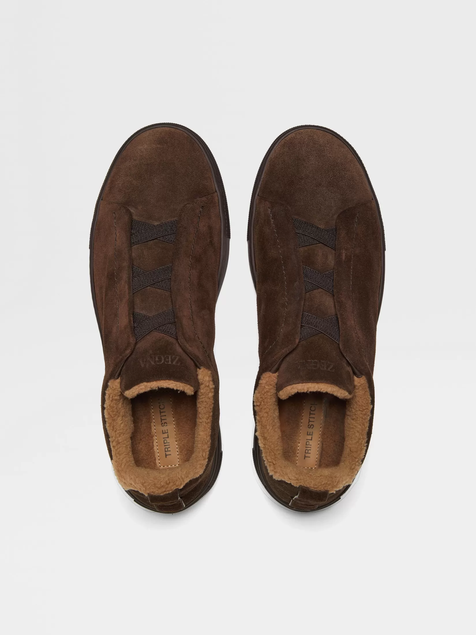Discount ZEGNA Zapatillas Triple Stitch™ en Ante Color Marrón
