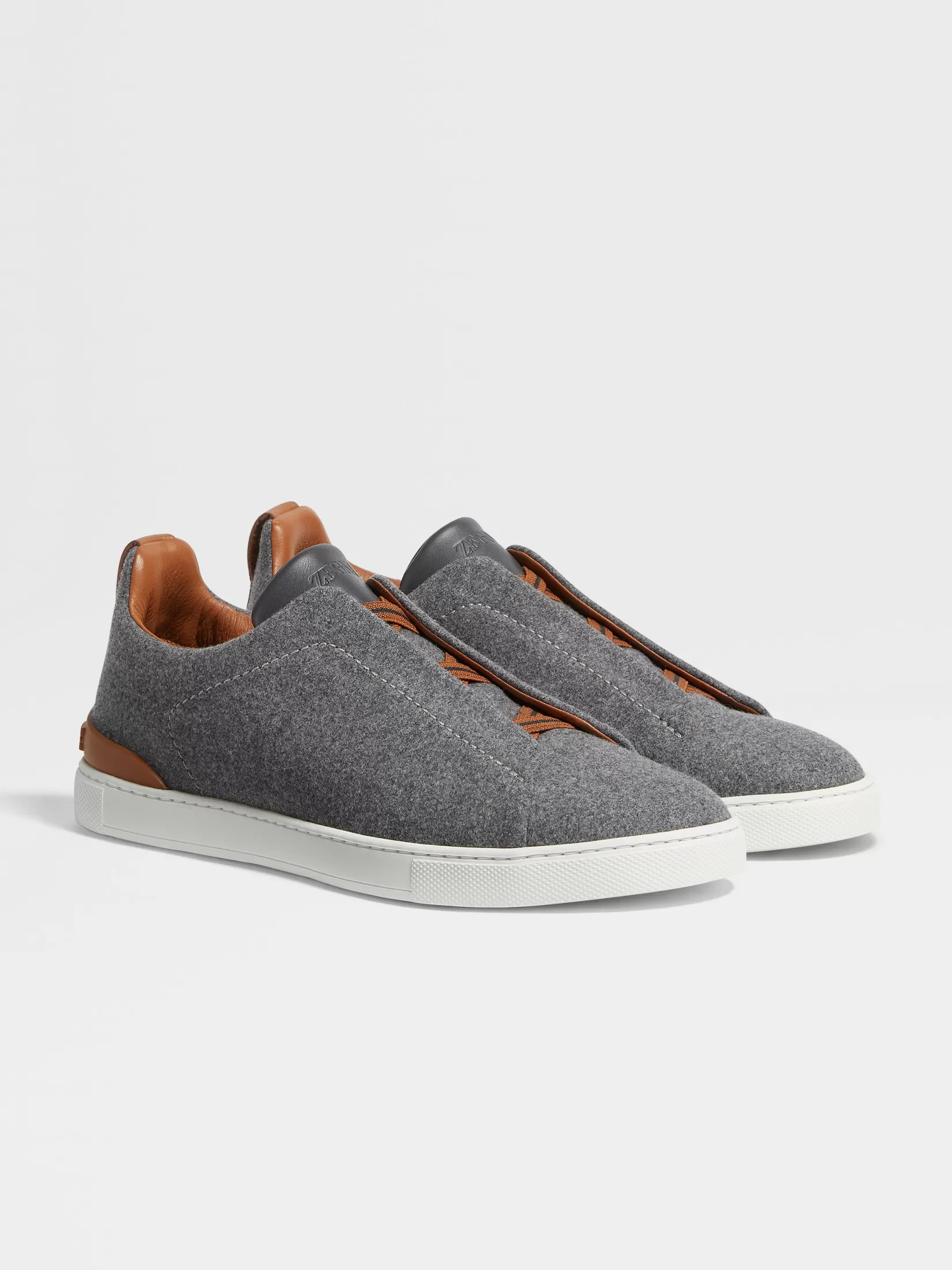 Cheap ZEGNA Zapatillas Triple Stitch™ en Lana #UseTheExisting™ Gris Mixto Grismixto