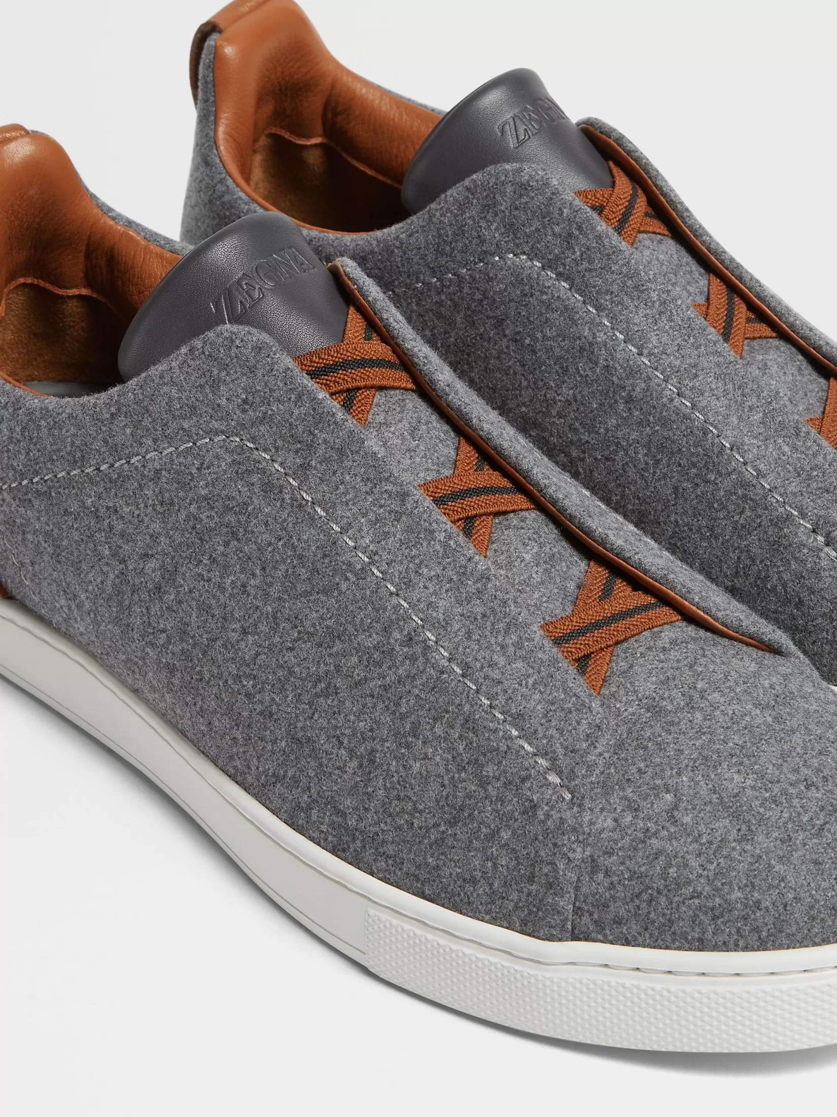 Cheap ZEGNA Zapatillas Triple Stitch™ en Lana #UseTheExisting™ Gris Mixto Grismixto