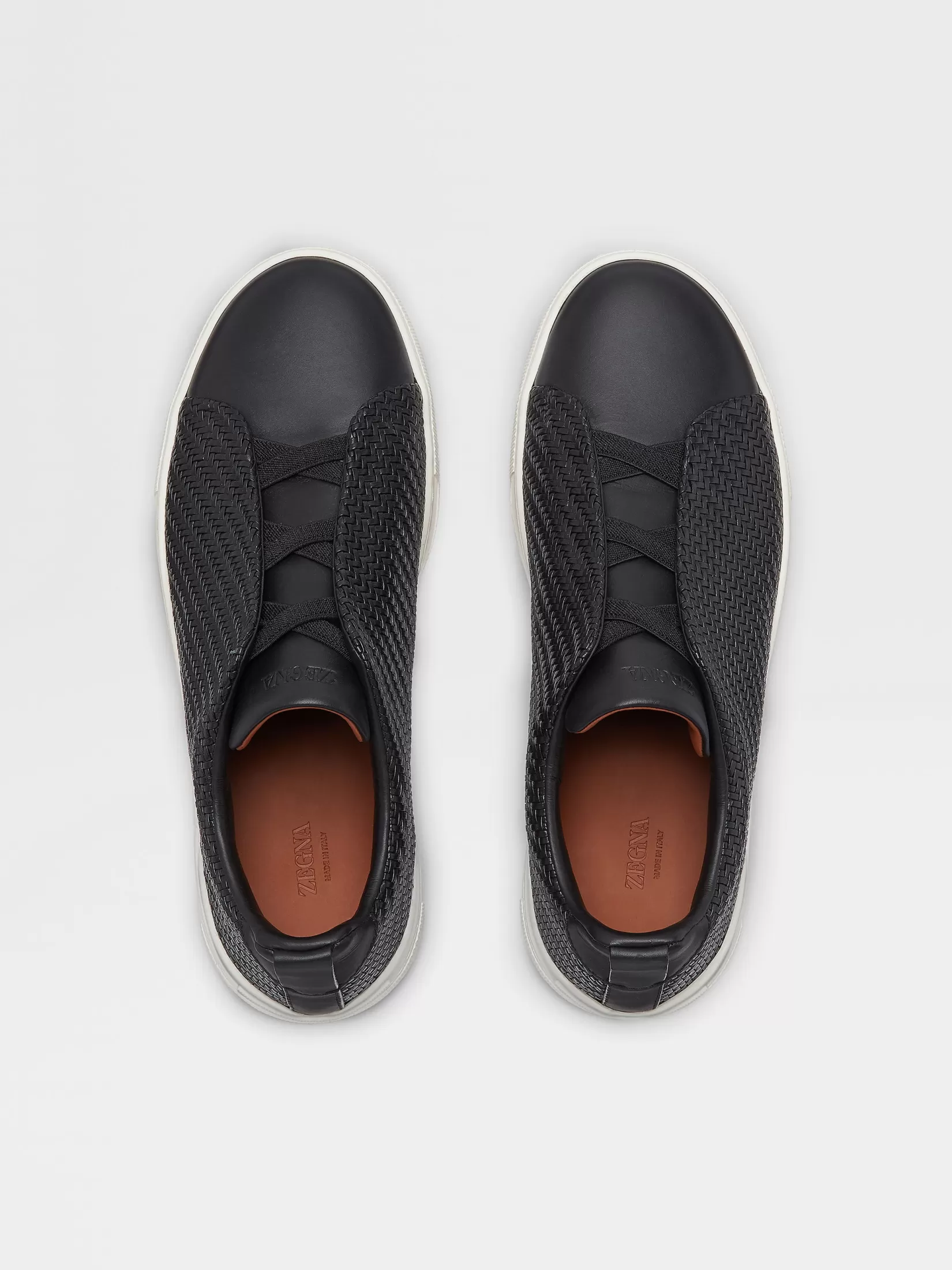 Shop ZEGNA Zapatillas Triple Stitch™ en Piel PELLETESSUTA™ Color Negro
