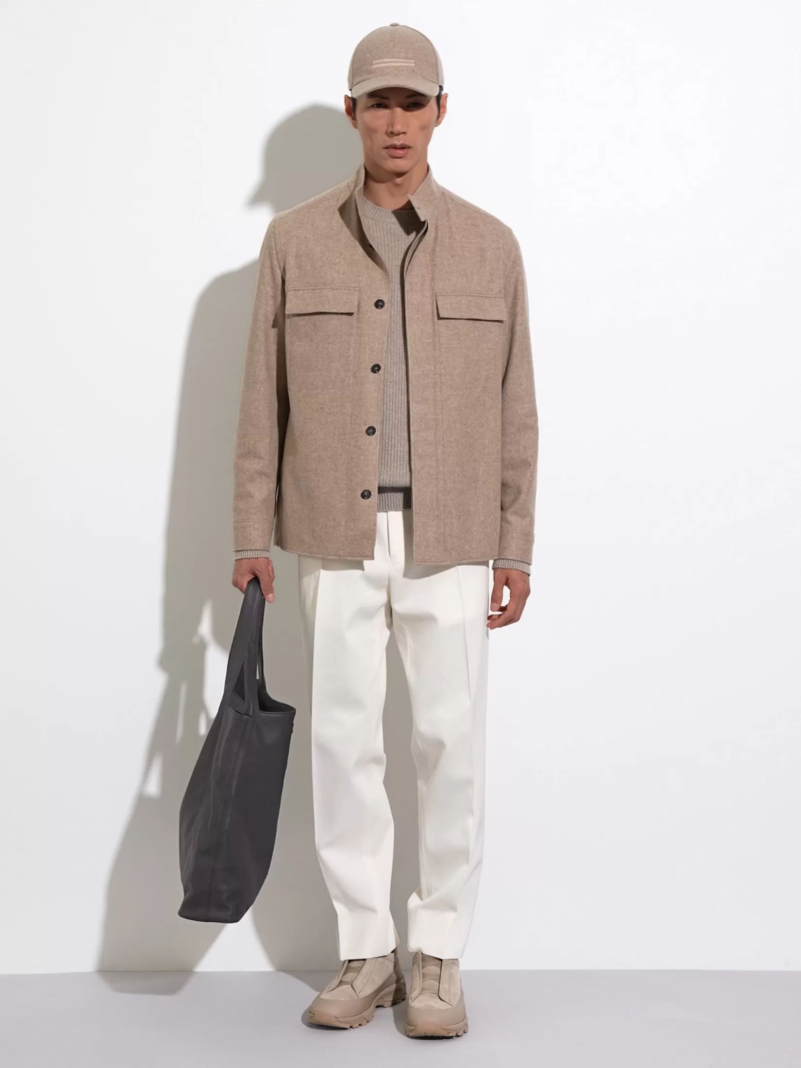 Cheap ZEGNA Zapatillas Triple Stitch™ Monte en Ante y Piel Gris Pardo Claro Grispardoclaro