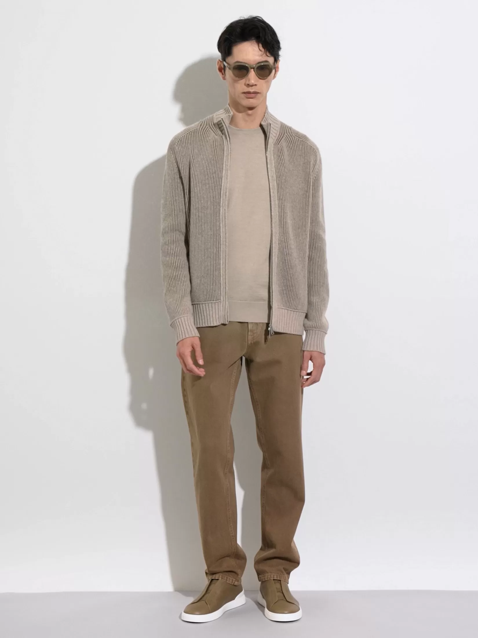 Online ZEGNA Zapatillas Triple Stitch™ SECONDSKIN Color Caqui