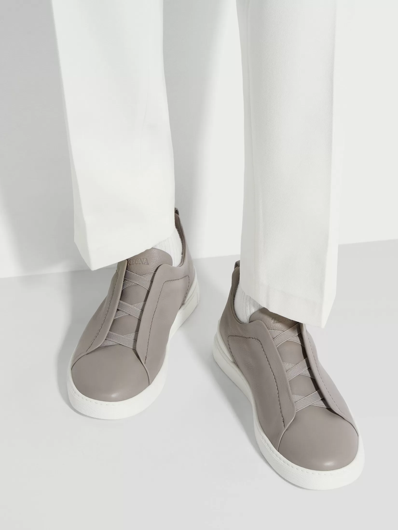 Best ZEGNA Zapatillas Triple Stitch™ SECONDSKIN Color Gris Claro Grisclaro