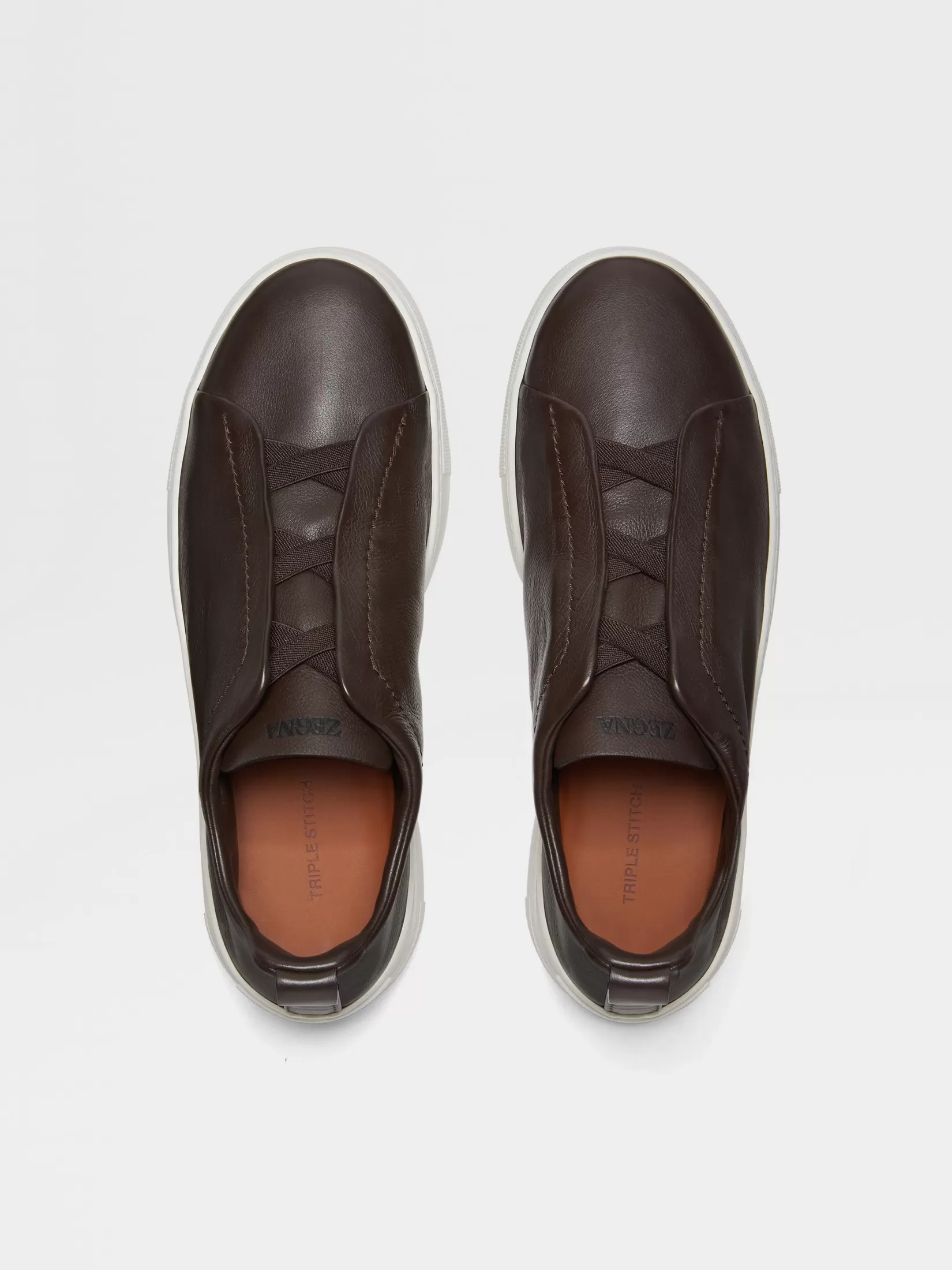 Cheap ZEGNA Zapatillas Triple Stitch™ SECONDSKIN Color Marrón Oscuro Marrónoscuro