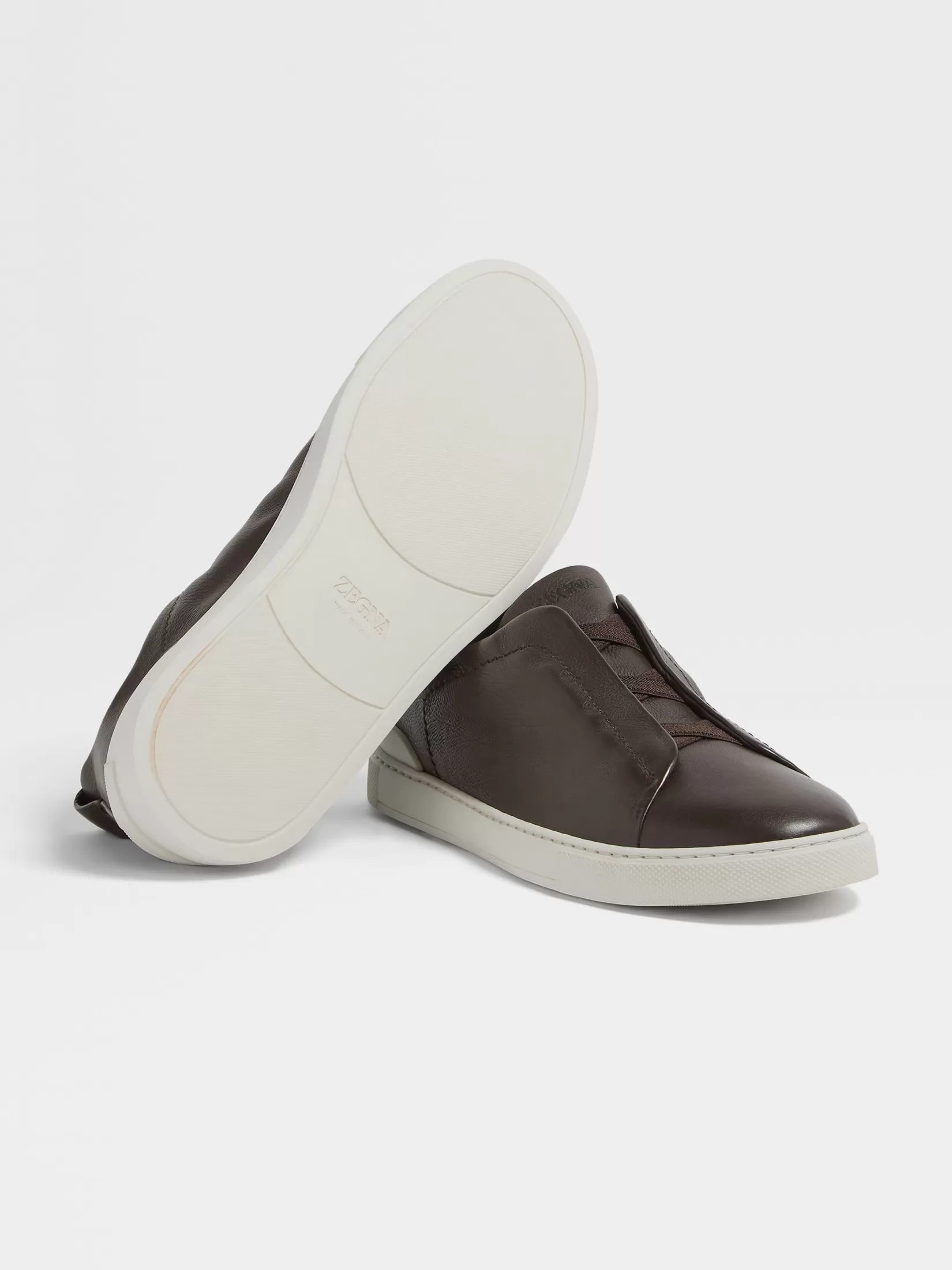 Cheap ZEGNA Zapatillas Triple Stitch™ SECONDSKIN Color Marrón Oscuro Marrónoscuro