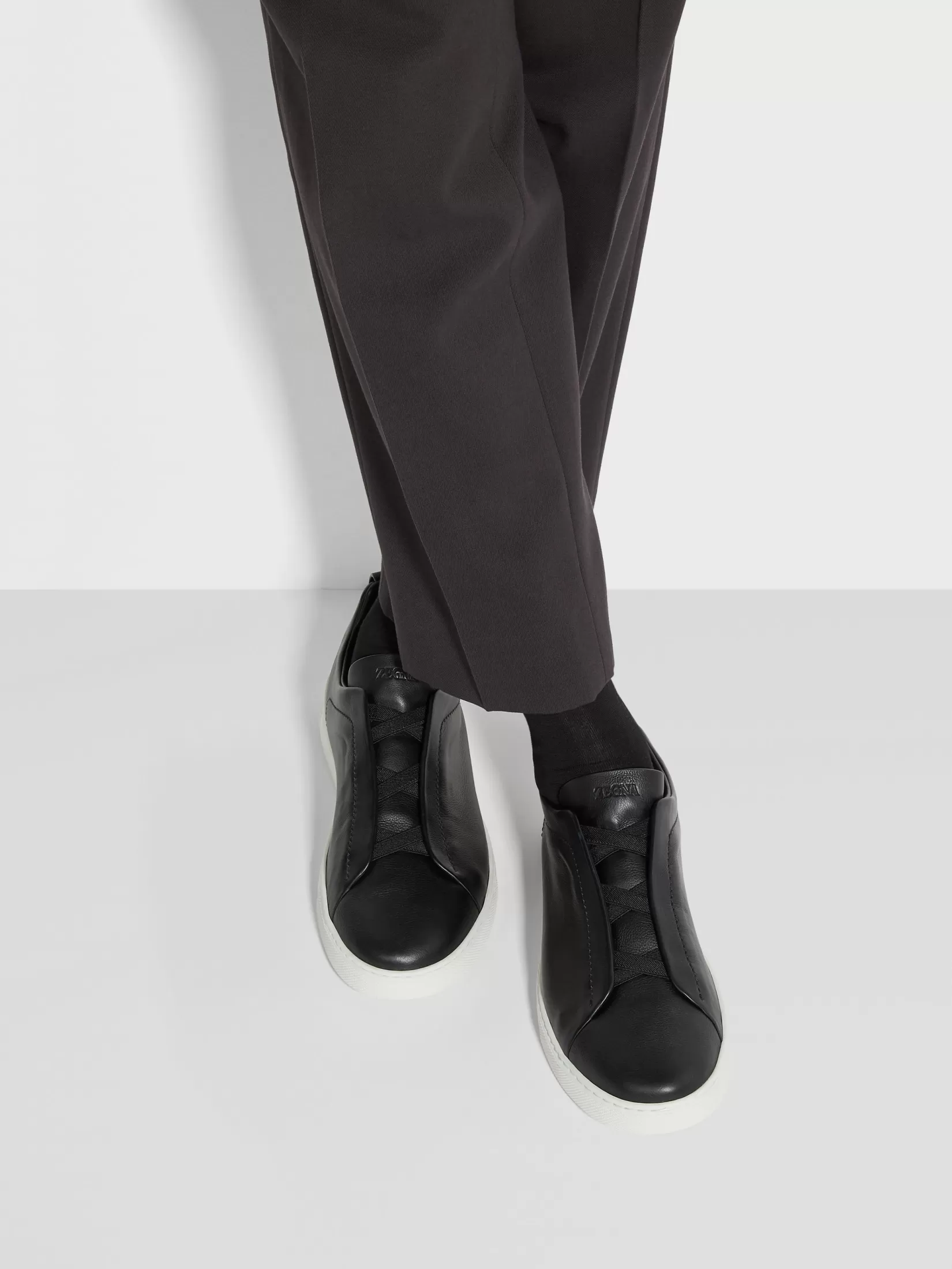 Best ZEGNA Zapatillas Triple Stitch™ SECONDSKIN Color Negro