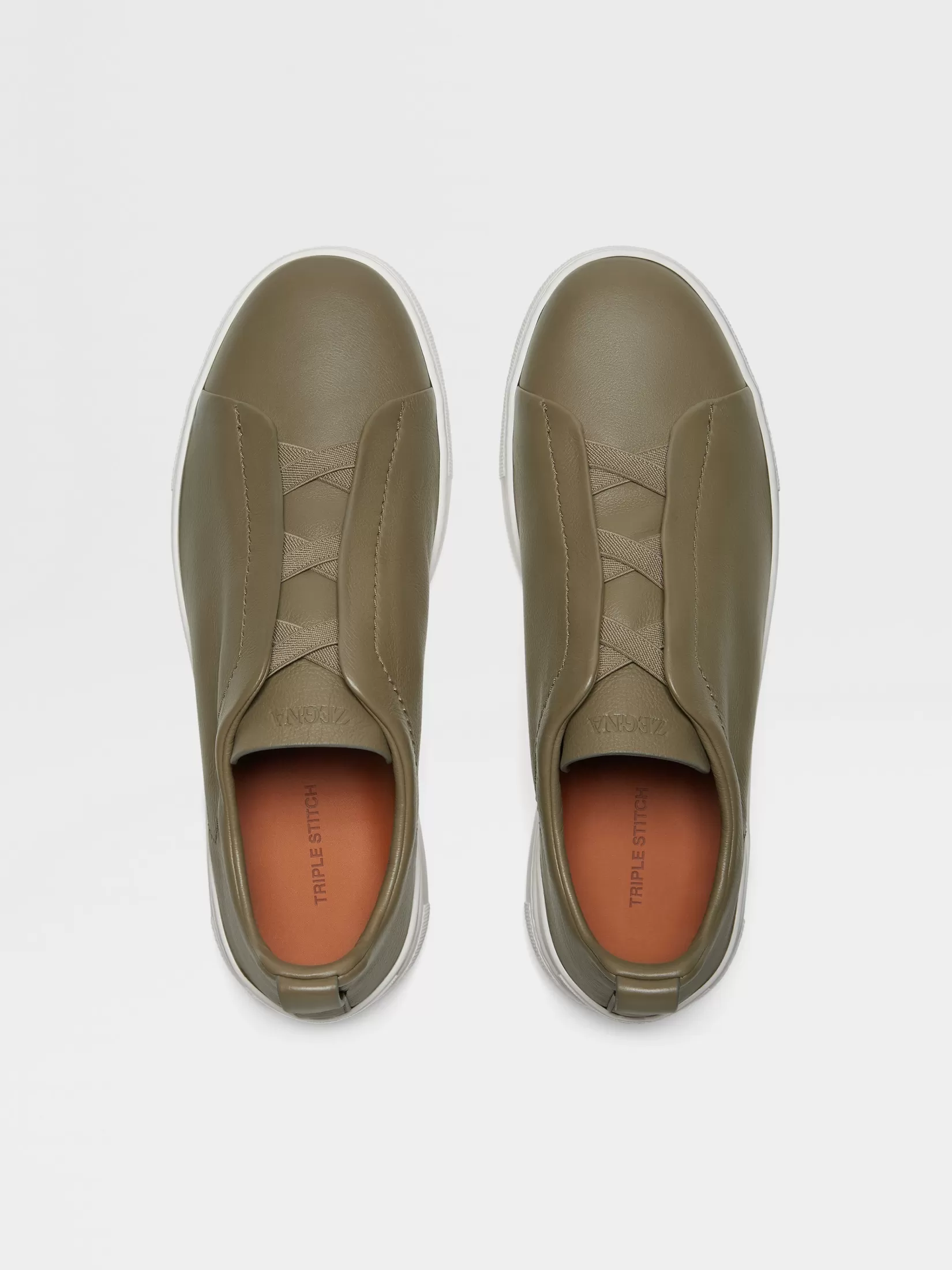 Online ZEGNA Zapatillas Triple Stitch™ SECONDSKIN Color Verde Oliva Claro Verdeolivaclaro