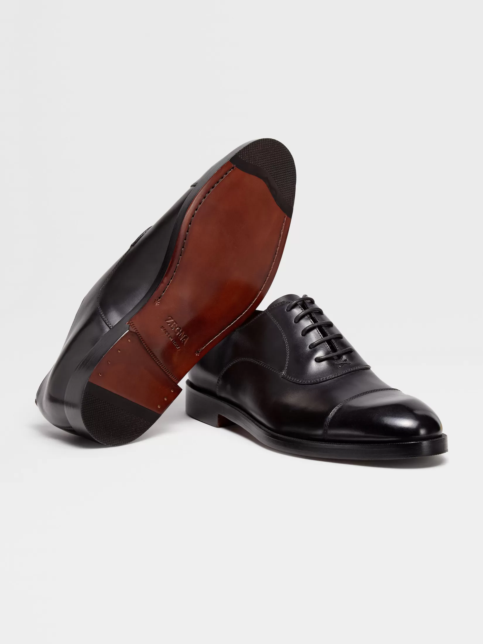 Cheap ZEGNA Zapatos Oxford Torino de Piel Color Negro