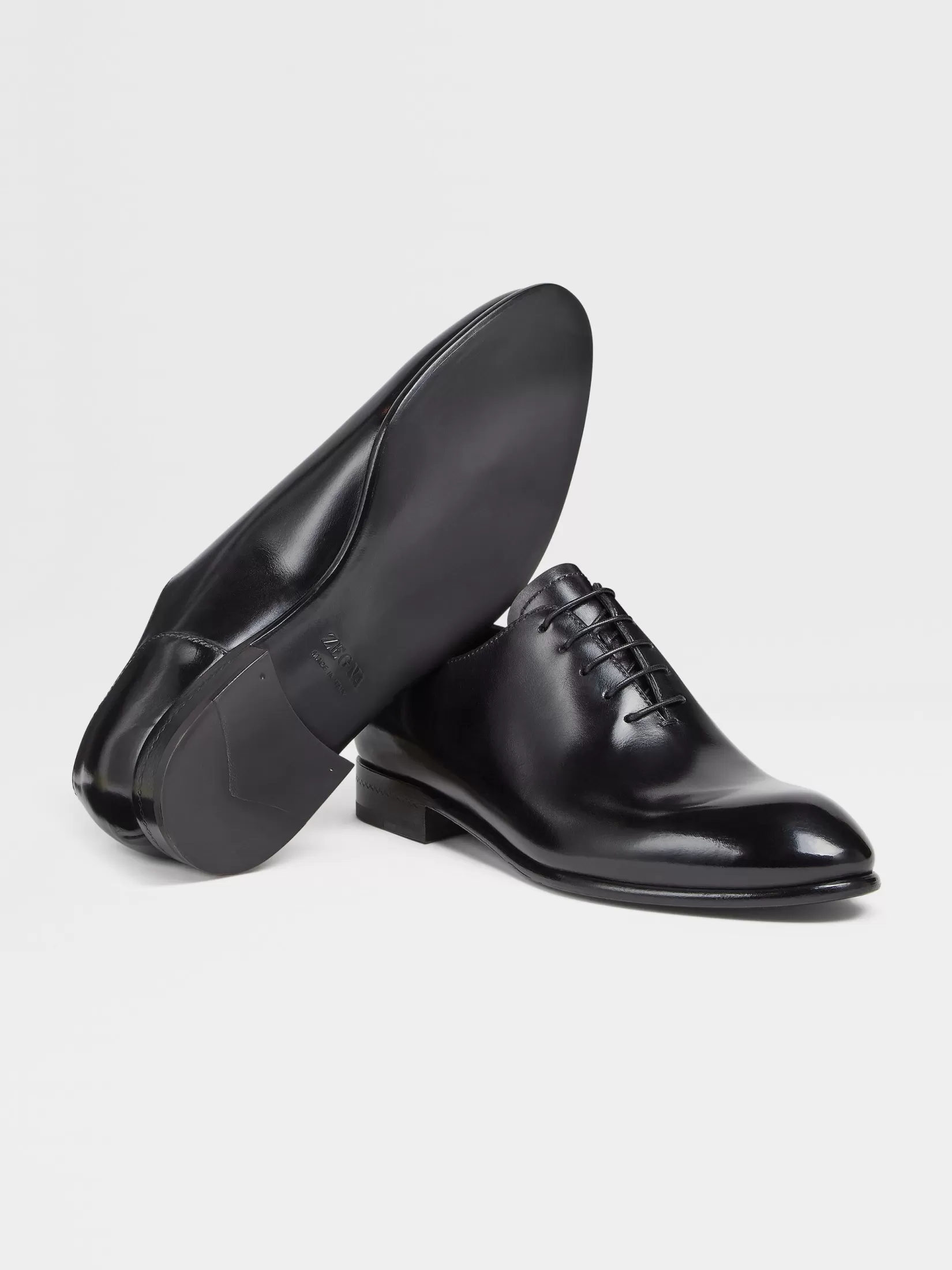 Online ZEGNA Zapatos Wholecut Oxford Vienna Evening en Piel Cepillada Color Negro